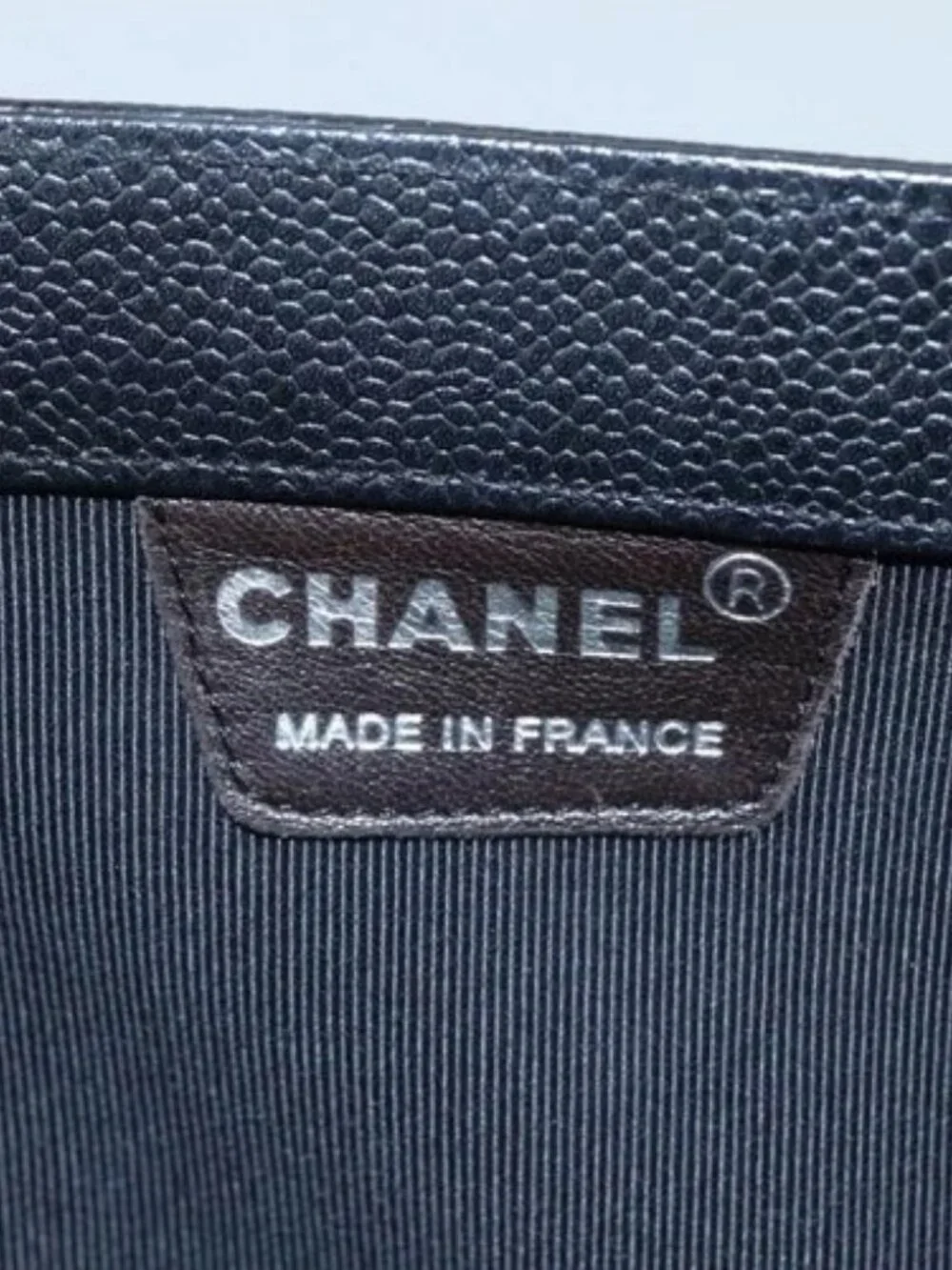 CHANEL Hand Bag Grained Calf Skin Black CC Auth